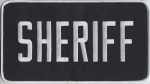 SHERIFF White Lettering on Black Back Panel Patch 9" X 5"
